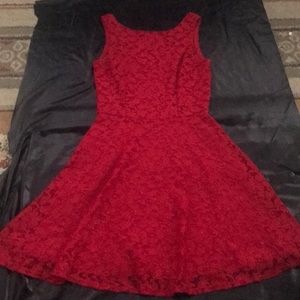 Red speechless dress with zip up back
